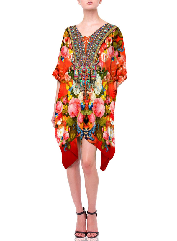 silk caftans, short kaftan, luxury kaftan, designer kaftan, Colors of Fashion,