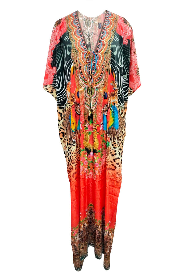 Long Orange Caftan Dress