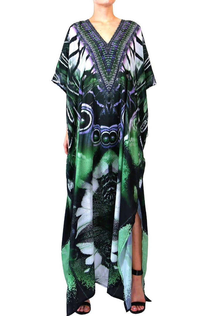 luxury caftan, long sleeve kaftans, Colors of Fashion, long kaftan,