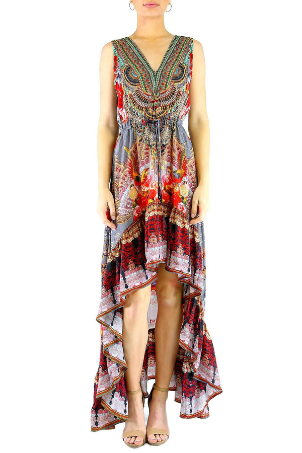 Printed Hi Low Dress